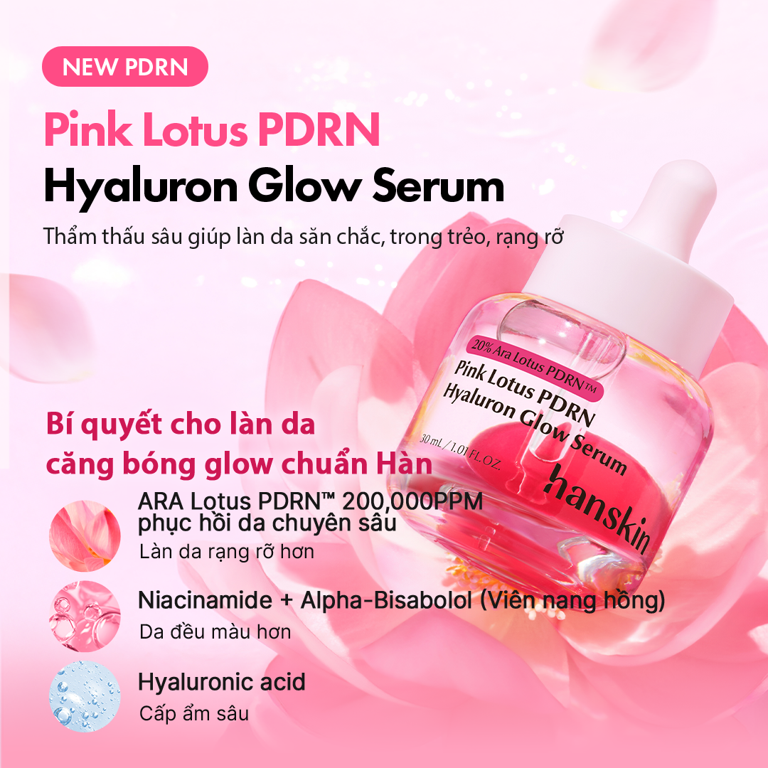 Hanskin Pink Lotus PDRN Hyaluron Glow Serum